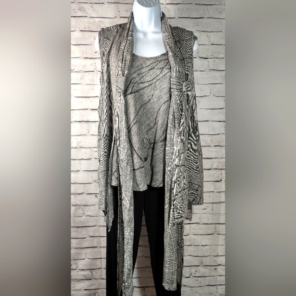 I C Collection by Connie K Tweed Linen Lagenlook Vest/Tank